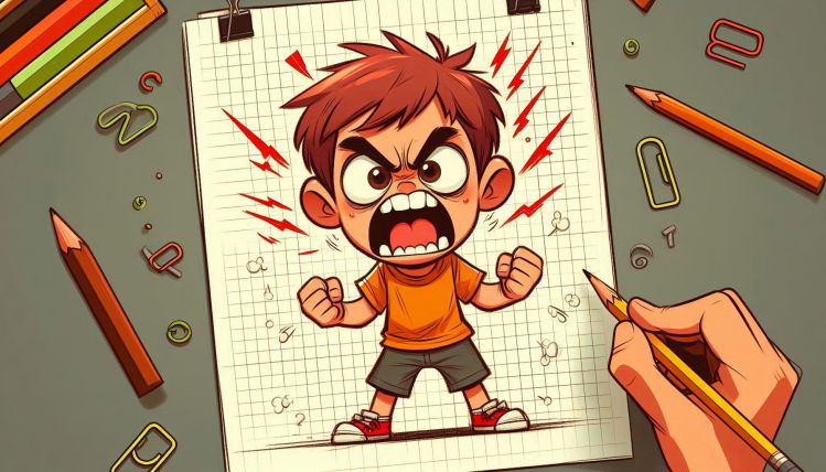 نقاشی‌ای از کودک پرخاشگر 