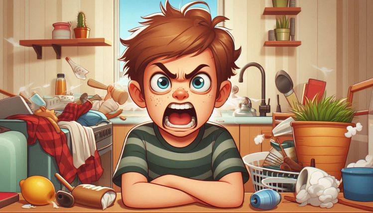 کودک پسر پرخاشگر